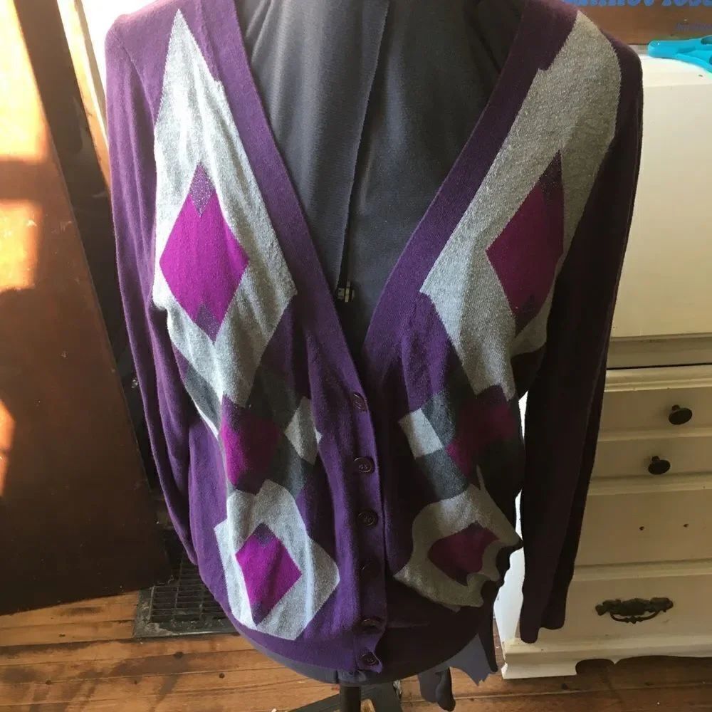 Lane Bryant 18/20 argyle button down cardigan